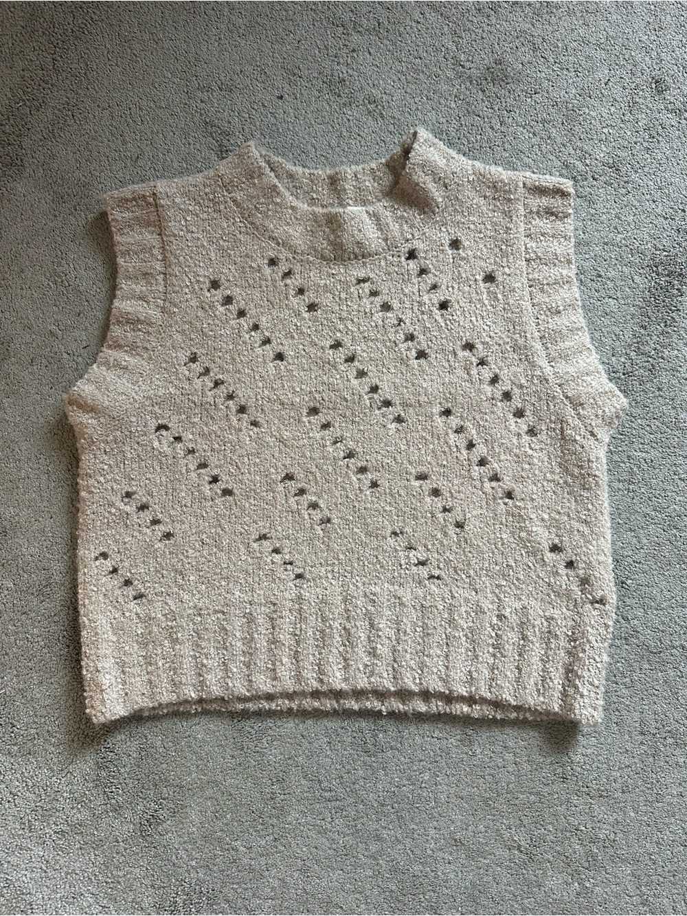 NEW! Zenana Wool Blend Sweater Vest Oatmeal Size Medium